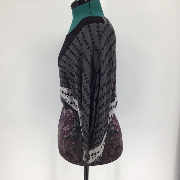 Smash Pattern Blocked Dolman Sleeve Blouse, Medium - Picture 8 of 16